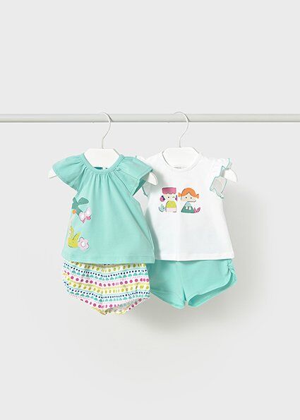MAYORAL YENİ DOĞAN KIZ ŞORTLU TAKIM 4PCS