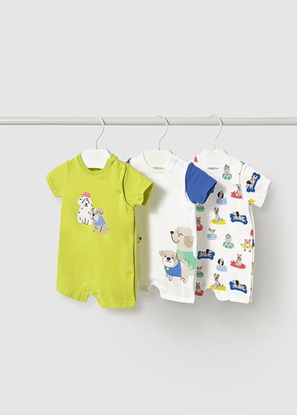 MAYORAL YENİ DOĞAN ERKEK KISA TULUM 3PCS
