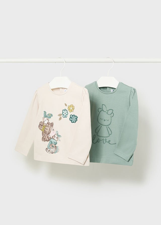 MAYORAL KIZ BEBEK UZUN KOL 2'Lİ TSHIRT