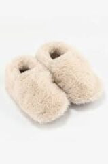 Hopfrög Furry Furry Kırık Beyaz Kürk Barefoot Patik