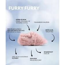 Hopfrög Furry Furry Pembe Kürk Barefoot Patik